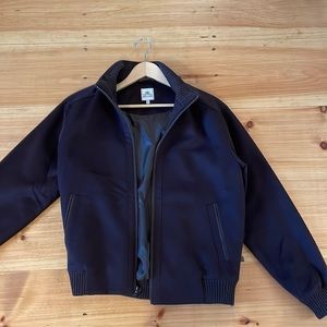 Beautiful Peter Millar flight jacket rich dark brown wool